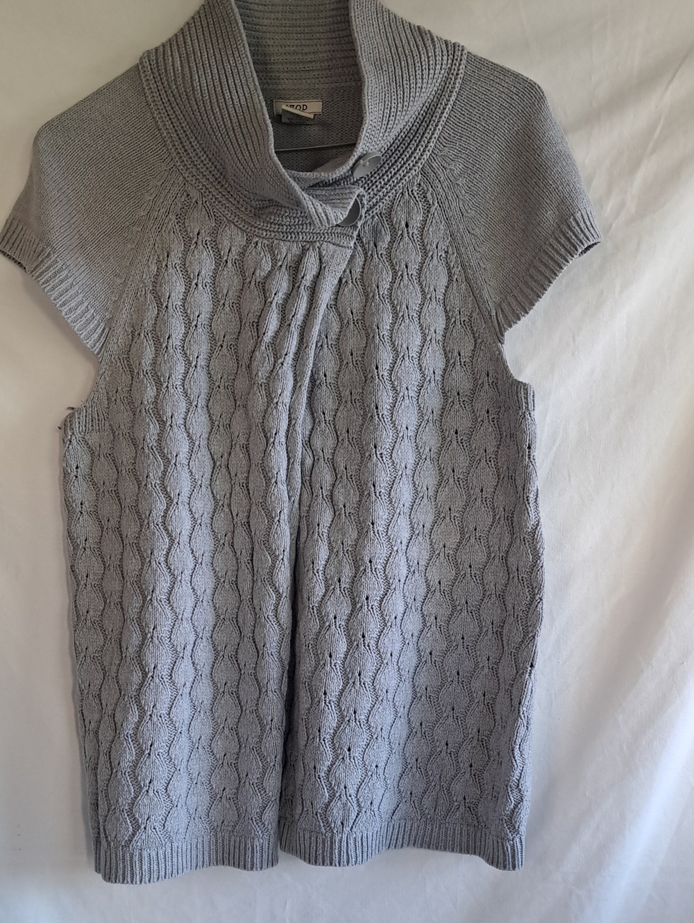 Women's Izod Gray Cable-Knit Short Sleeve Sweater Tunic